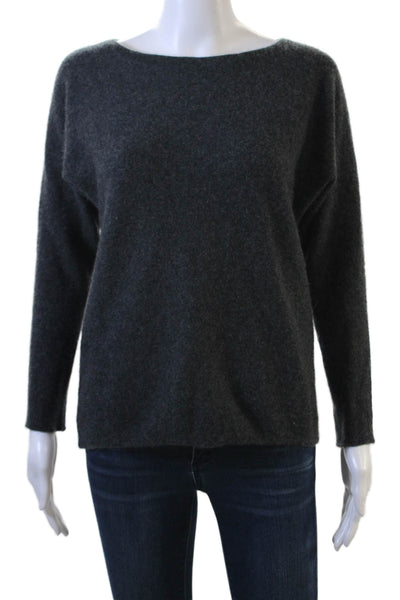 Uniqlo Unisex Cashmere Pullover Sweater Dark Gray Round Neck Long Sleeve Size M