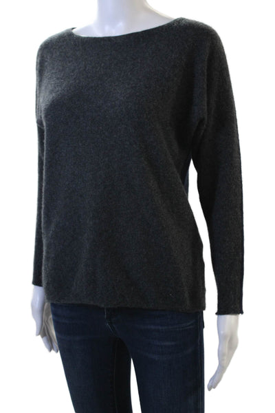 Uniqlo Unisex Cashmere Pullover Sweater Dark Gray Round Neck Long Sleeve Size M