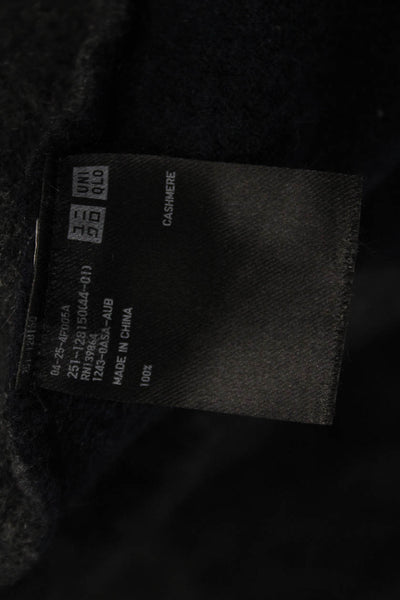 Uniqlo Unisex Cashmere Pullover Sweater Dark Gray Round Neck Long Sleeve Size M