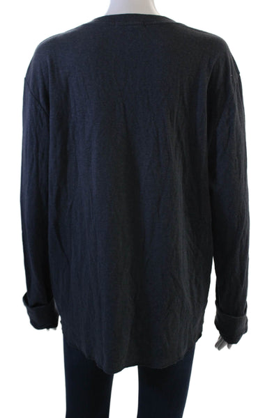 Marine Layer Mens Dark Blue Button Up Long Sleeve Top Size L