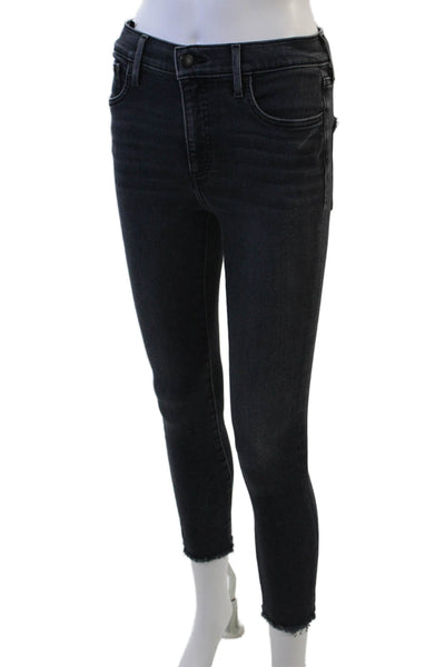 Denim Forum Women Cropped Skinny Dark Gray High Rise Jeans Size 26