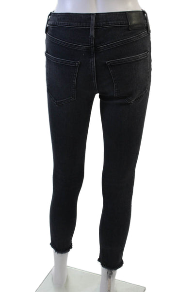 Denim Forum Women Cropped Skinny Dark Gray High Rise Jeans Size 26
