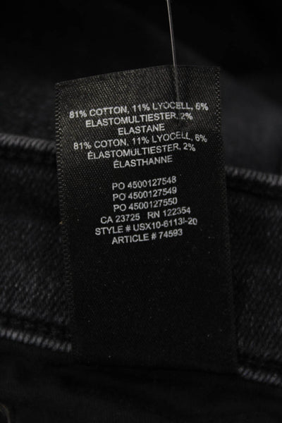 Denim Forum Women Cropped Skinny Dark Gray High Rise Jeans Size 26
