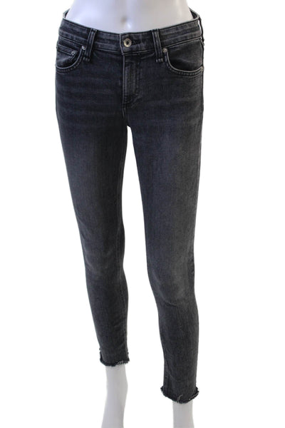 Rag & Bone Womens Black Ankle Cropped Skinny Jeans Size 26