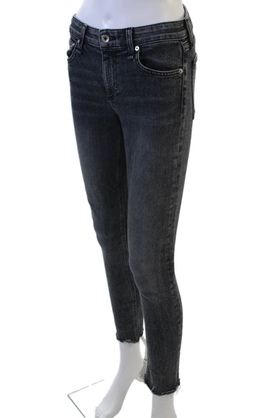 Rag & Bone Womens Black Ankle Cropped Skinny Jeans Size 26