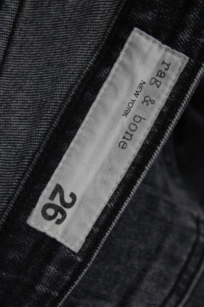 Rag & Bone Womens Black Ankle Cropped Skinny Jeans Size 26