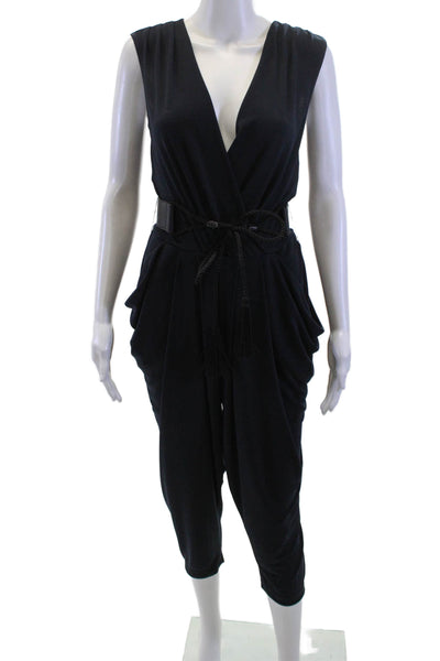Rachel Rachel Roy Womens Black V Neck Sleeveless Jumpsuit Size S