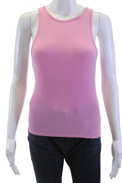 Z Supply Womens Basic Sleeveless High Neck Tank Pink 50% Pima Modal Size M