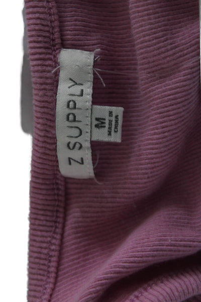 Z Supply Womens Basic Sleeveless High Neck Tank Pink 50% Pima Modal Size M