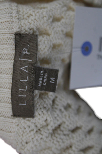 Lilla P Unisex Striped Crew Neck Vest Beige 60% Cotton 40% Polyester Size M