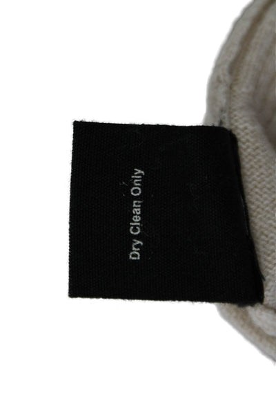 Monrow Unisex Pullover Sweater Beige V-Neck Wool Cashmere Long Sleeve Size S