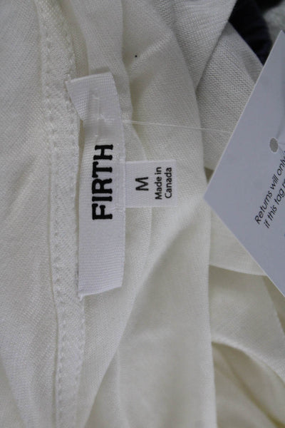 Firth Women White V-Neck Basic T-Shirt Short Sleeve Modal Cashmere Size M