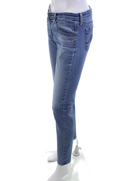 AG Womens Skinny Ankle Cropped Jeans Blue Mid-Rise Button Closure Size 29