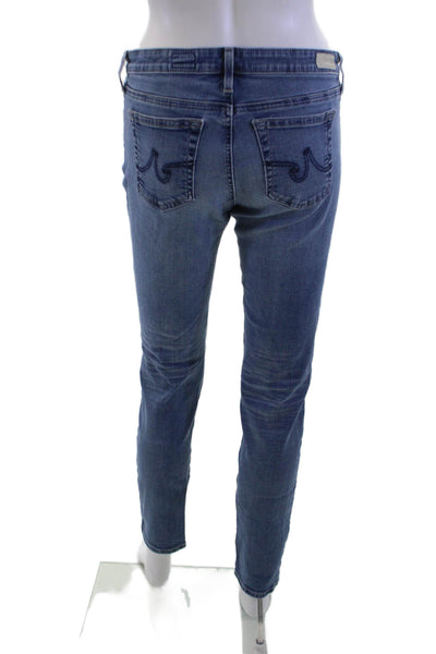 AG Womens Skinny Ankle Cropped Jeans Blue Mid-Rise Button Closure Size 29