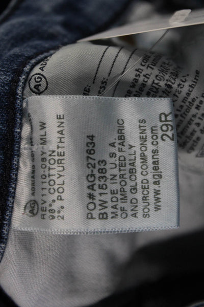 AG Womens Skinny Ankle Cropped Jeans Blue Mid-Rise Button Closure Size 29