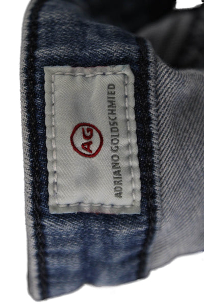 AG Womens Skinny Ankle Cropped Jeans Blue Mid-Rise Button Closure Size 29