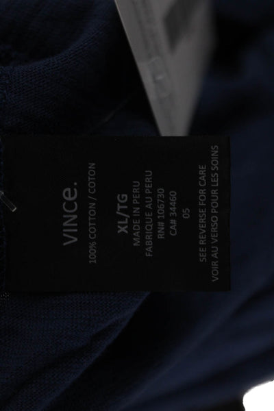 Vince Mens Dark Blue V-Neck Cotton Short Sleeve T-Shirt Size XL