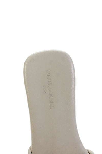 Banana Republic Womens Leather Strappy Slide On Sandals White Size 8