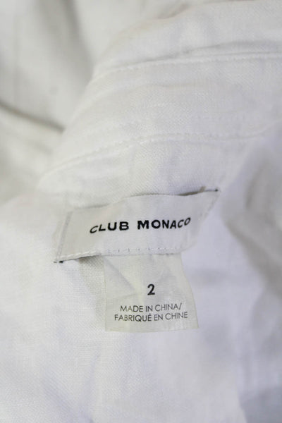 Club Monaco Women White Collared Sleeveless Jumpsuit Romper Size 2