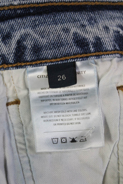 Citizens of Humanity Unisex Cropped Straight Blue High Rise Jeans Size 26