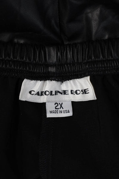 Caroline Rose Womens Dress Pants Black Plus Size 2X