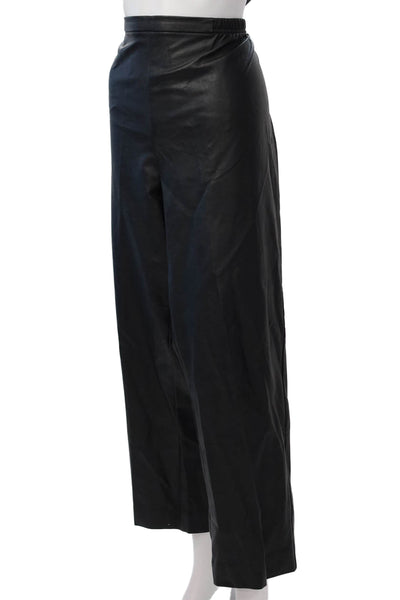 Caroline Rose Womens Cropped Dress Pants Biker Black Polyurethane Size 2X