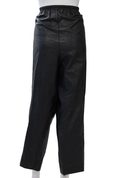 Caroline Rose Womens Cropped Dress Pants Biker Black Polyurethane Size 2X