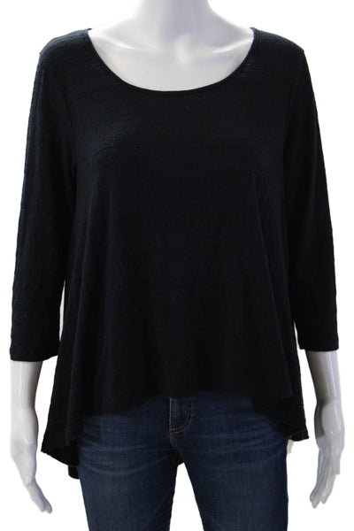 Calypso Saint Barth Womens Black Tunic Blouse 3/4 Sleeve Size M