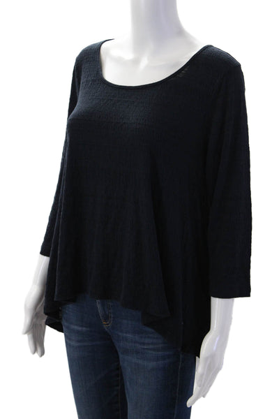 Calypso Saint Barth Womens Black Tunic Blouse 3/4 Sleeve Size M