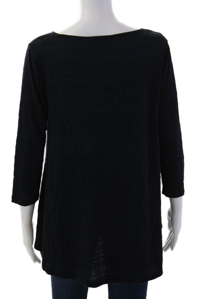 Calypso Saint Barth Womens Black Tunic Blouse 3/4 Sleeve Size M