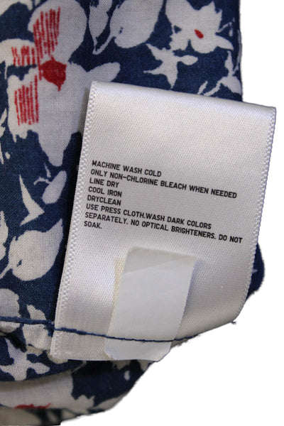 Uniqlo Womens Floral Dark Blue Short Sleeve Blouse Size S