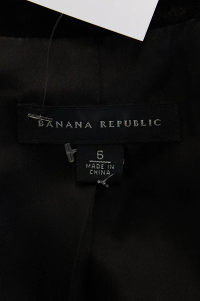 Banana Republic Womens Brown Collared Blazer Solid Rayon Silk Classic Size 6