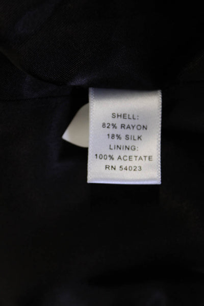Banana Republic Womens Brown Collared Blazer Solid Rayon Silk Classic Size 6