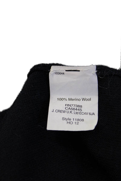 J Crew Women Pullover Black Merino Polka Dot Crewneck 3/4 Sleeve Size XS