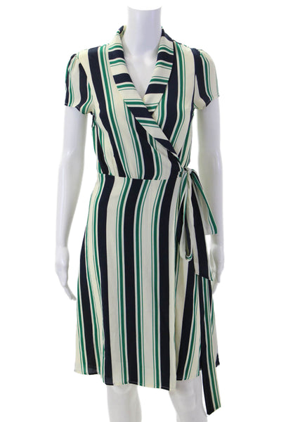 Modcloth Womens Wrap Dress Beige V-Neck Short Sleeve Tie Waist Size S