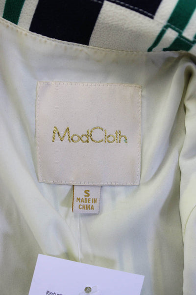 Modcloth Womens Wrap Dress Beige V-Neck Short Sleeve Tie Waist Size S