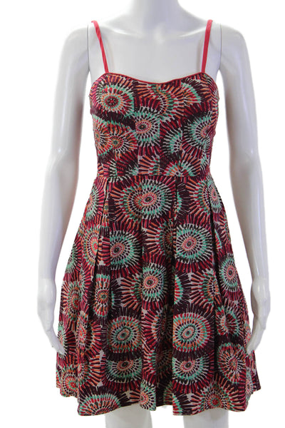 American Rag Women Fit & Flare Sundress Green Geometric Size S