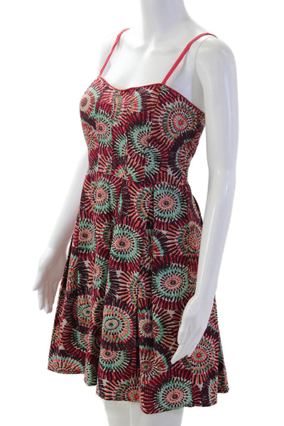 American Rag Women Fit & Flare Sundress Green Geometric Size S