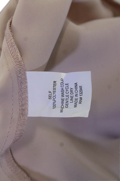 Amanda Uprichard Women Beige Sleeveless Round Neck Blouse 100% Polyester Size M