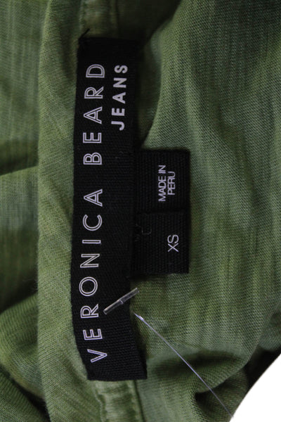 Veronica Beard Womens Green Pima Cotton Short Sleeve T-Shirt Size XS