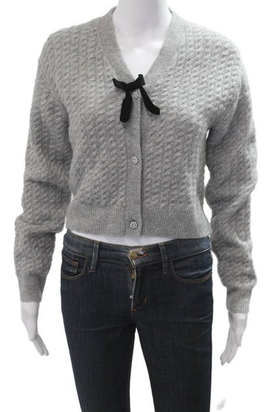 Crewcuts Girlls Long Sleeve Button Knit Sweater Gray Size 2XL