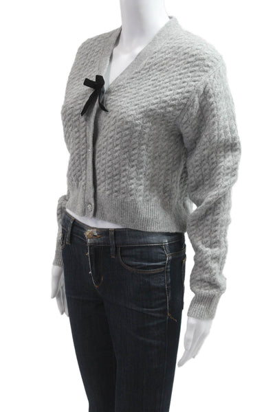 Crewcuts Girlls Long Sleeve Button Knit Sweater Gray Size 2XL