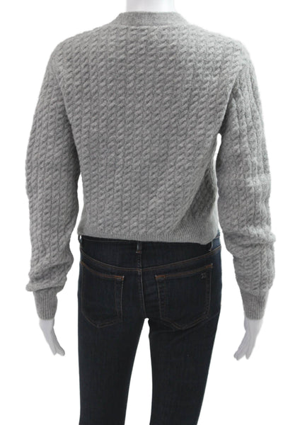 Crewcuts Girlls Long Sleeve Button Knit Sweater Gray Size 2XL