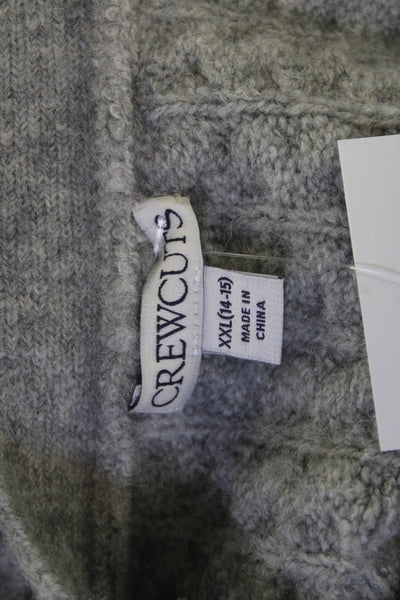 Crewcuts Girlls Long Sleeve Button Knit Sweater Gray Size 2XL