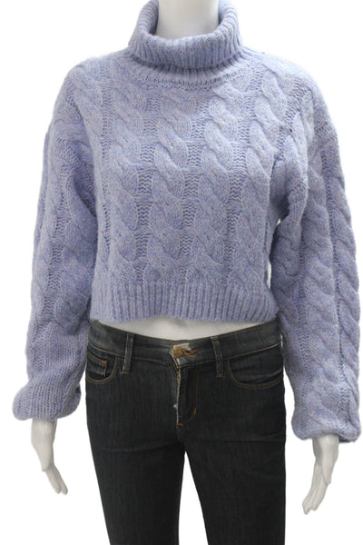 Atoir Womens Purple Turtleneck Pullover Sweater Zip Long Sleeve Size 2