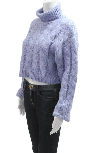 Atoir Womens Purple Turtleneck Pullover Sweater Zip Long Sleeve Size 2