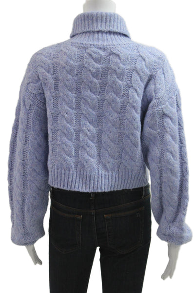 Atoir Womens Purple Turtleneck Pullover Sweater Zip Long Sleeve Size 2