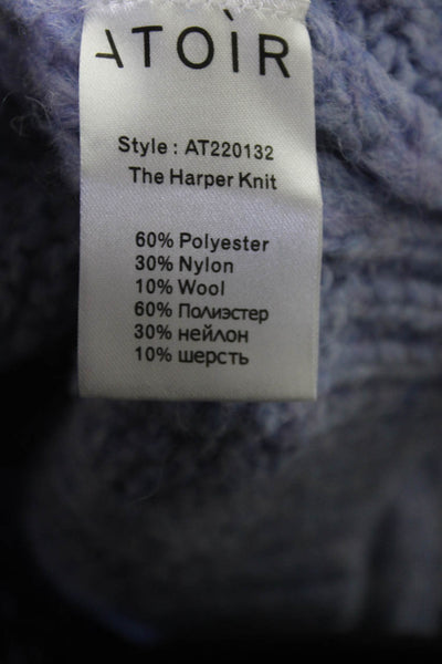 Atoir Womens Purple Turtleneck Pullover Sweater Zip Long Sleeve Size 2