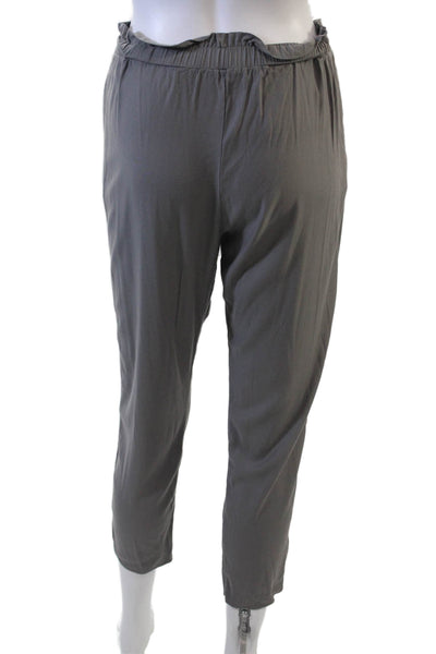 Ramy Brook Womens Ankle Cropped Paperbag Pants Dark Gray Size M