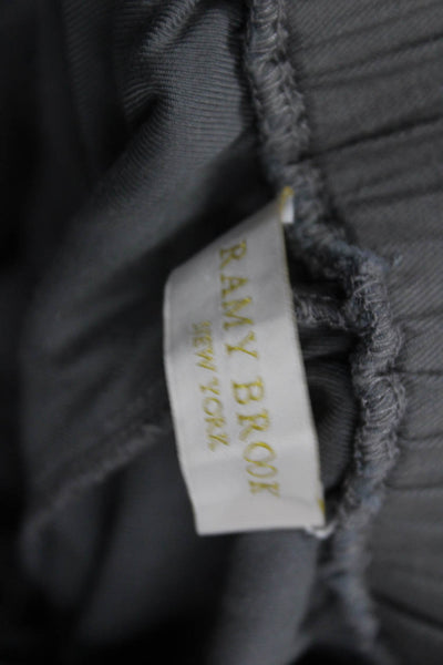 Ramy Brook Womens Ankle Cropped Paperbag Pants Dark Gray Size M